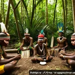 Home 20 적도 기니의 전통 문화 - A vibrant traditional initiation ceremony in Equatorial Guinea’s Fang tribe, featuring young partici...